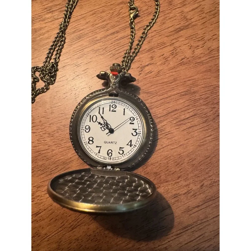 Cannabis Pocket Watch Bronze Tone Quartz Watch
